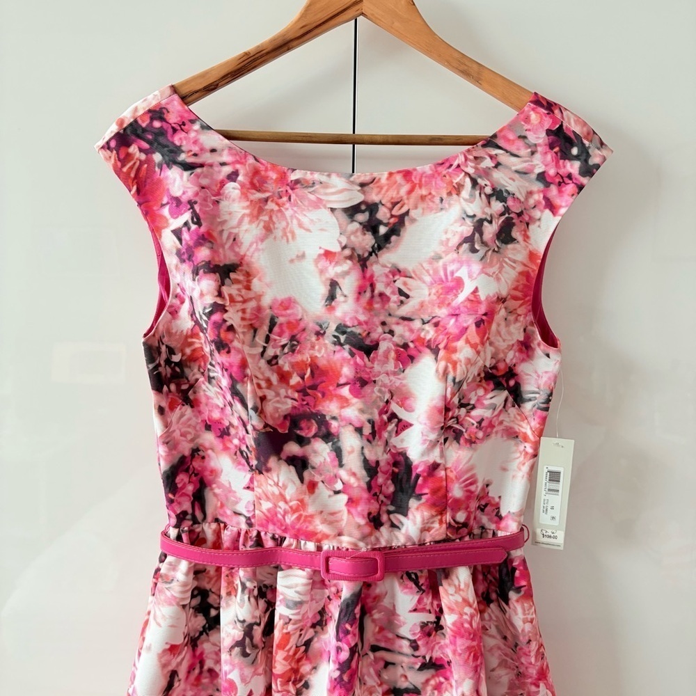 Eliza J Pink Floral Fit and Flare Dress - Picture 3 of 11